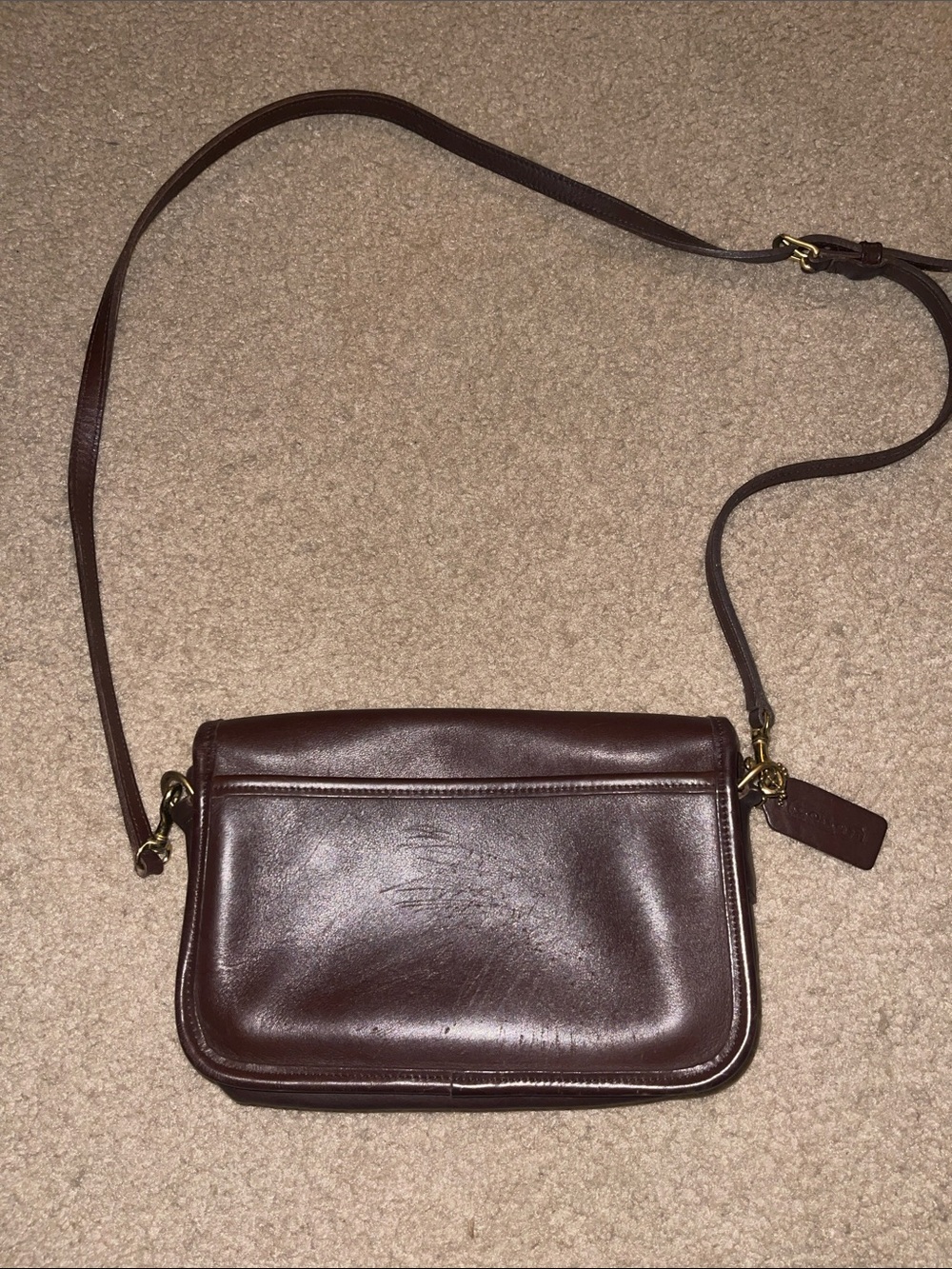 Coach Dark Brown Leather Bag with Gold Hardware - Picture 6 of 8